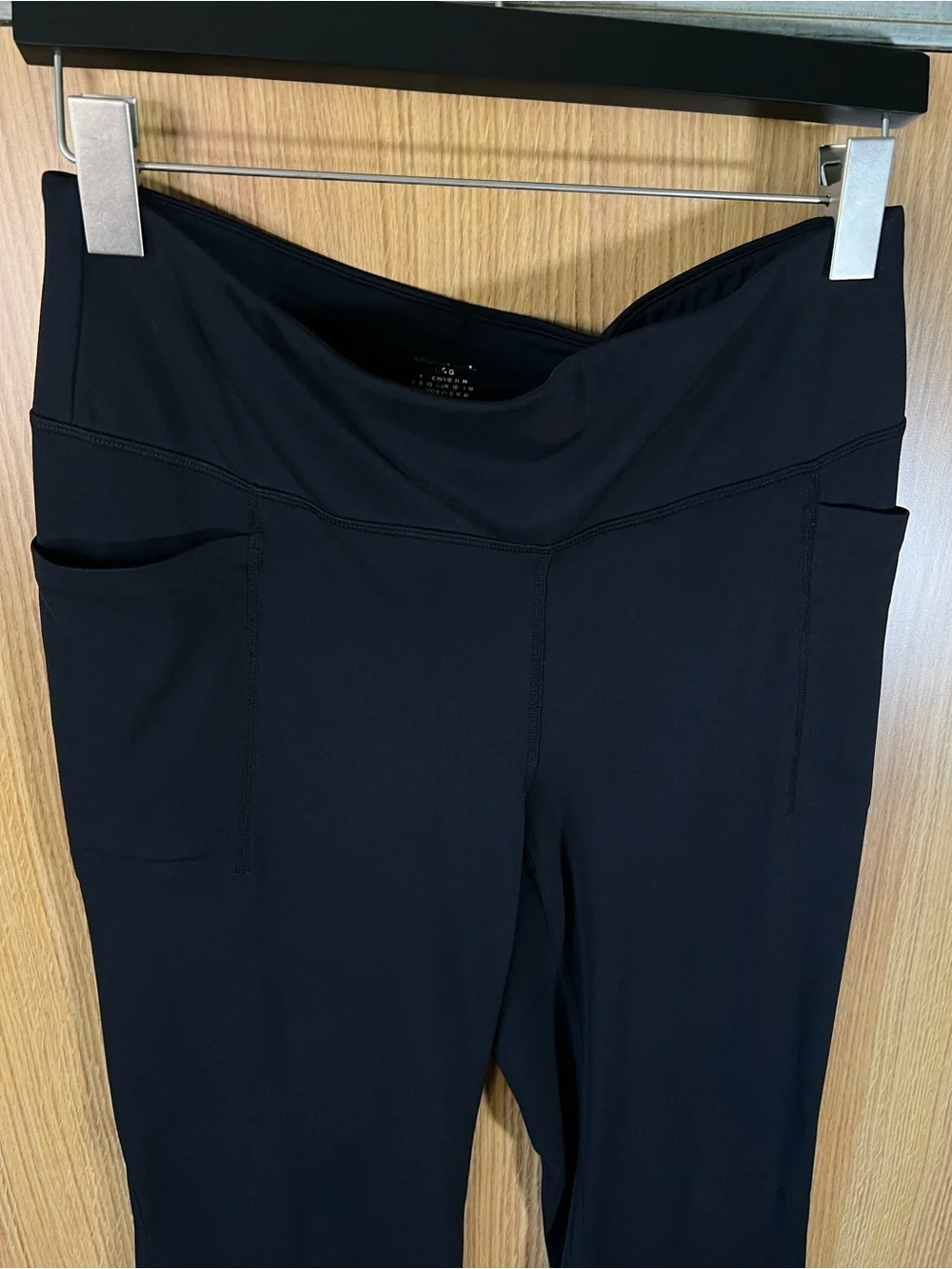Jockey Black Flare Yoga Pants with Side Pockets Size L